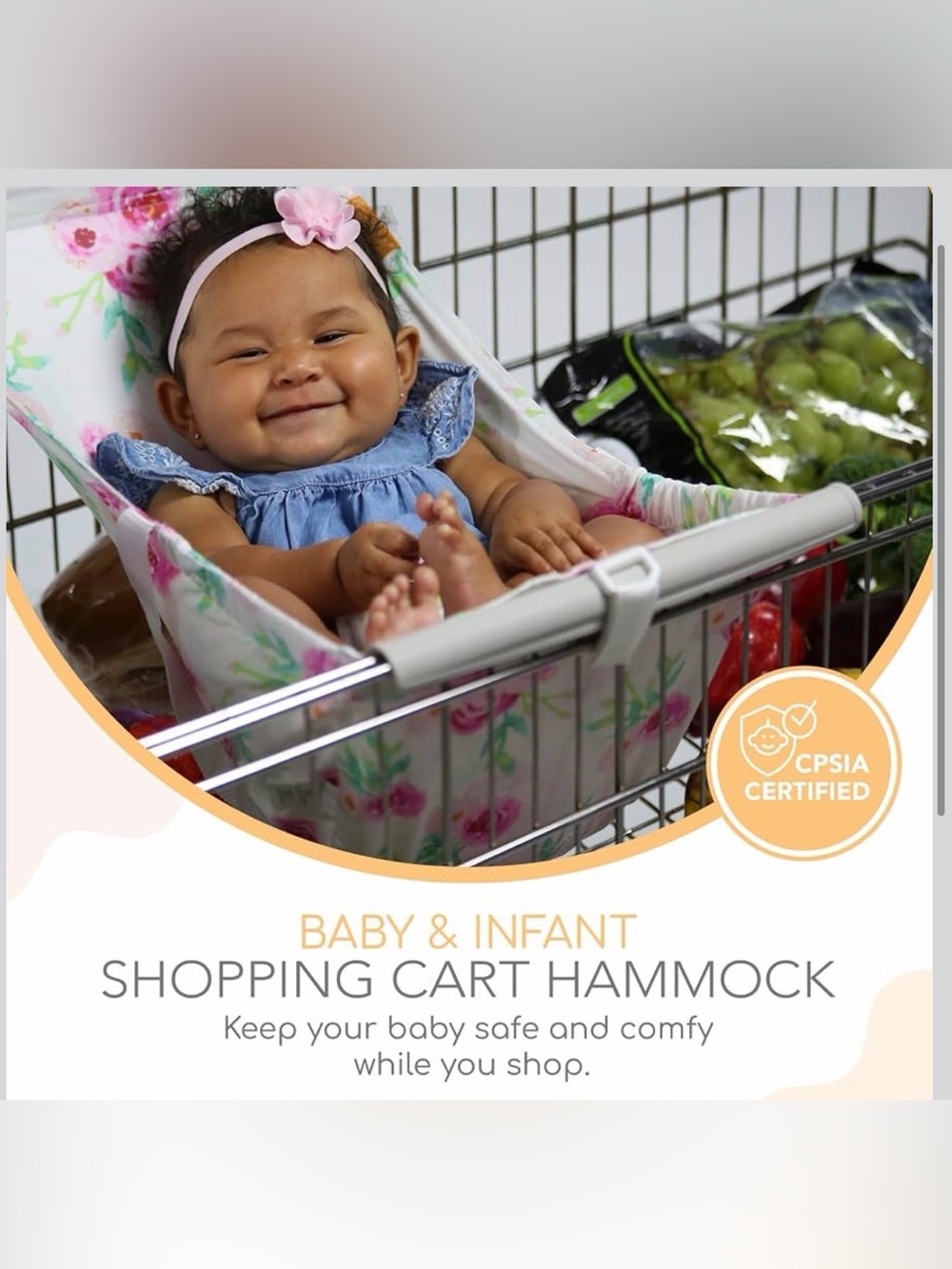 Baby Shopping Cart Hammock | Full Bloom Watercolor Print Binxy Baby